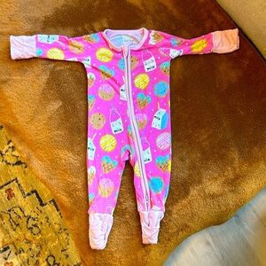 Little sleepies newborn footie pj - milk & cookies